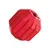 Roter Spielball mit strukturierten Rillen und Öffnung, geeignet für interaktives Spielen oder Befüllen.