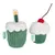 Two green plush toys in cupcake shape, one with a candle and one with a cherry. Both have a Zooplus label.