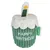Plush toy shaped like a cupcake with a candle, featuring the words 'HAPPY BIRTHDAY' embroidered on the front.