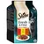 Sheba Fresh & Fine in Sauce, 6x50g. Smaker: 2x nötkött, 2x kyckling, 2x lamm. Förpackning visar tallrik med köttbitar och återvinningssymbol.