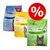 Tre påsar PORTA 21 Feline Finest kattmat: Cats Heaven, Adult Cat och Sensible Adult. Varje påse 2 kg. Stor röd procentsymbol för rabatt erbjudande.
