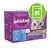 Whiskas Fish Favourites in jelly, 96 pouches. Includes salmon, tuna, cod and whitefish varieties. High quality ingredients. Portion size and feeding guide icons visible.