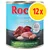 Rocco Junior, confezione da 12x800g, alimento con pollo, selvaggina e riso. Testo visibile: Supports healthy growth, calcium. Etichetta verde: Poultry with venison & rice.