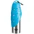 Trixie stainless steel water bottle with blue plastic lid and carabiner.