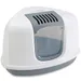 Maison de toilette d'angle Savic Nestor Corner pour chat - gris clair / blanc