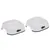 Two white feeding bowls with black fish symbol, square shape and non-slip base.