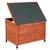 Caja de almacenamiento exterior de madera con tapa abatible y patas cortas, adecuada para guardar accesorios o comida para mascotas. Techo cubierto de material impermeable oscuro. Caja de almacenamiento exterior de madera con tapa abatible y patas cortas, adecuada para guardar accesorios o comida para mascotas. Techo cubierto de material impermeable oscuro.