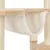 Cat tree with beige platform, white hammock made of soft fabric and posts wrapped in sisal.