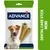 Advance Dental Care Stick Mini, pes zobrazený na obale so zubnými tyčinkami.