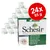 Schesir Adult Cat tuna s piščancem v želeju, paket 24x 85g. Slika prikazuje embalažo in posodico s tuno. Schesir Adult Cat tuna s piščancem v želeju, paket 24x 85g. Slika prikazuje embalažo in posodico s tuno.