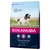 Saco de pienso para perros Eukanuba Thriving Mature, +7–10 años, raza mediana 10–25 kg. Texto visible: Optimal Body Condition, rico en pollo fresco, sin colorantes artificiales.