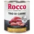 Rocco Trio di Carne, 3 varieties of meat and offal, Beef with lamb & poultry, Bœuf avec de l’agneau et de la volaille, boîte 800 g. Texte en anglais et allemand visible.