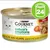 Boîte de pâtée pour chat Purina Gourmet Nature's Creations, texte allemand : reich an Huhn, garniert mit Spinat und Tomaten. Lot de 24 boîtes indiqué en haut à droite.