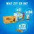 Purina Dentalife Daily Oral Care hondensticks, verpakking met 2 dozen, elk 24 stuks, totaal 72 sticks zichtbaar. Tekst: 'Wat zit er in?' en aantallen x2, x24, x72 sticks.