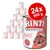 RINTI Kennerfleisch mit Rind, getreidefrei. 24x800 g dåser vist, stor rød cirkel med teksten '24x 800 g'. Billede af oksekød og grøntsager på dåsen.