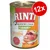 RINTI Kennerfleisch Senior mit Huhn, spann med texten 'getreidefrei', 'Fettreduziert', 'Ballaststoffe' och röd cirkel med '12x'. Bild på köttbitar och grönsaker. RINTI Kennerfleisch Senior mit Huhn, spann med texten 'getreidefrei', 'Fettreduziert', 'Ballaststoffe' och röd cirkel med '12x'. Bild på köttbitar och grönsaker.