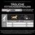 Tableau d’alimentation quotidienne pour chiens : 1 kg 30–35 g, 5 kg 90–105 g, 10 kg 145–170 g selon activité. Texte en allemand sur le calculateur de portions et recommandations.