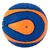 Blue and orange ball with textured design, suitable for play activities.