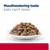 Bowl of meaty chunks in gravy with the text 'Mouthwatering taste pets can’t resist' above, highlighting product appeal for pets.