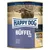 Lata de comida para perros Happy Dog BÜFFEL PUR. Texto visible: Supreme Sensible, 100% tierisches Protein, Buffalo, Buffle, Bufalo, Made in Germany.