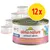 12x Almo Nature HFC Cuisine pet food + amore, kalv med skinka. Text på burk: VITELLO CON PROSCIUTTO, KALF MIT SCHINKEN, VEAU AVEC JAMBON, VEAL WITH HAM.