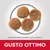 Quattro crocchette rotonde, dimensione circa 5 × 12,5 mm. Testo visibile: GUSTO OTTIMO.