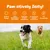 Made in Europe, 100% satisfaction guarantee, clinically proven ingredients, no artificial colours or flavours, vet formulated. Paw-sitively Zesty! shown above two dogs outdoors.
