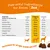 Table showing ingredient amounts per soft chew by weight: 1 chew for 0-15kg, 2 chews for 15-30kg, 3 chews for over 30kg. Includes hemp seed, chamomile, green tea leaf, valerian root and others.