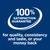 100% satisfaction guarantee for quality, consistency and taste, or your money back.