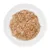 Shredded wet food served on a white plate, showing texture and portion size for product comparison.