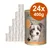 Confezione da 24 lattine da 400 g di DOG'S LOVE Senior/Light 10+ con tacchino, zucchine e erba di San Giovanni. Immagine della lattina con cane sul fronte e testo visibile.