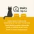 Feeding guide: up to 2 cans daily depending on cat size. Fresh drinking water should be available at all times. Serve at room temperature. Text in English.