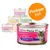 Feline Porta 21 kattenvoer, blik met opschrift: 'ganzes Thunfischfleisch mit Shrimps in Gel'. Oranje cirkel met tekst: 'Probeer nu!'. Meerdere varianten zichtbaar op de achtergrond. Feline Porta 21 kattenvoer, blik met opschrift: 'ganzes Thunfischfleisch mit Shrimps in Gel'. Oranje cirkel met tekst: 'Probeer nu!'. Meerdere varianten zichtbaar op de achtergrond.