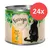 Feringa Duck with pears & catnip ADULT, 200 g, confezione da 24. Testo visibile: ORGANIC, HOMEMADE TASTE BEGINS WITH LOVE. Feringa Duck with pears & catnip ADULT, 200 g, confezione da 24. Testo visibile: ORGANIC, HOMEMADE TASTE BEGINS WITH LOVE.