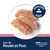 Trois tranches de viande sur une assiette, texte : avec du poulet et du porc, sans colorants ni conservateurs, goût excellent. Trois tranches de viande sur une assiette, texte : avec du poulet et du porc, sans colorants ni conservateurs, goût excellent.