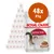 Royal Canin Instinctive per gatti adulti, confezione da 48 buste da 85 g ciascuna. Immagine della confezione con gatto e crocchette in salsa.