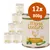 12 lattine da 800 g di Menu Gustico Chicken Grain-Free, con disegni di pollo, zucchina e broccoli sulla confezione. Testo visibile: 'Human Grade Quality'. 12 lattine da 800 g di Menu Gustico Chicken Grain-Free, con disegni di pollo, zucchina e broccoli sulla confezione. Testo visibile: 'Human Grade Quality'.