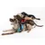 Four dogs wearing Julius-K9 dog harnesses in different colours: blue, red and black. Harnesses with visible brand logo.