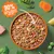 Bowl of food with visible meat, peas and carrots. Text states 90% freshly prepared meat ingredients and veg.