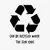 Recycling symbol with the text: Can be recycled when the fun ends.