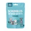 Scrumbles gut friendly dog treats, dental treats, Gnashers, 125g pack. Illustration of various dogs on the packaging.