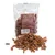 Sacchetto trasparente da 200 g di snack per cani a forma di osso, etichetta marrone con testo in tedesco e codice a barre visibili. Marchio: Chewies.