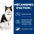 Mécanismes d’action : quantité limitée d’iode, Oméga-3 issus d’huile de poisson, teneurs limitées en phosphore et sodium, taux élevés de L-carnitine. Chat visible à gauche.