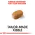 KIBBLES DESIGNED FOR YOUR MALTESE. TAILOR-MADE KIBBLE (κείμενο στα αγγλικά) με εικόνα κροκέτας.