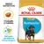 Saco de pienso Royal Canin Puppy Rottweiler. Texto visible: 'Croqueta a medida', 'Refuerzo del sistema inmunológico', 'Breed Nutrition'. Imagen de croqueta y cachorro de Rottweiler.