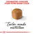 Croquettes conçues pour votre Maine Coon. Texte visible : tailor-made nutrition. Image d'une croquette avec des flèches de dimensions dessinées autour.