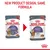 ROYAL CANIN CARE APPETITE CONTROL cat food pouch, old and new packaging shown side by side. Text: NEW PRODUCT DESIGN, SAME FORMULA. Both pouches 85g, purple label, cat image visible.