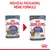 Nouveau packaging, même formule. Deux sachets Royal Canin Appetite Control 85 g pour chat, ancien et nouveau design, texte visible : Proven results, over 90 % confirmed by owners.