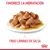 Finas láminas en salsa sobre plato. Texto visible: 'Favorece la hidratación' y 'Finas láminas en salsa'. Símbolo de corona roja en la parte inferior.