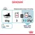 Dávkování pro kočku 4 kg: 3 kapsičky Royal Canin nebo 1 kapsička a 37 g granulí Urinary Care, metabolizovatelná energie 744 kcal/kg, voda k dispozici.